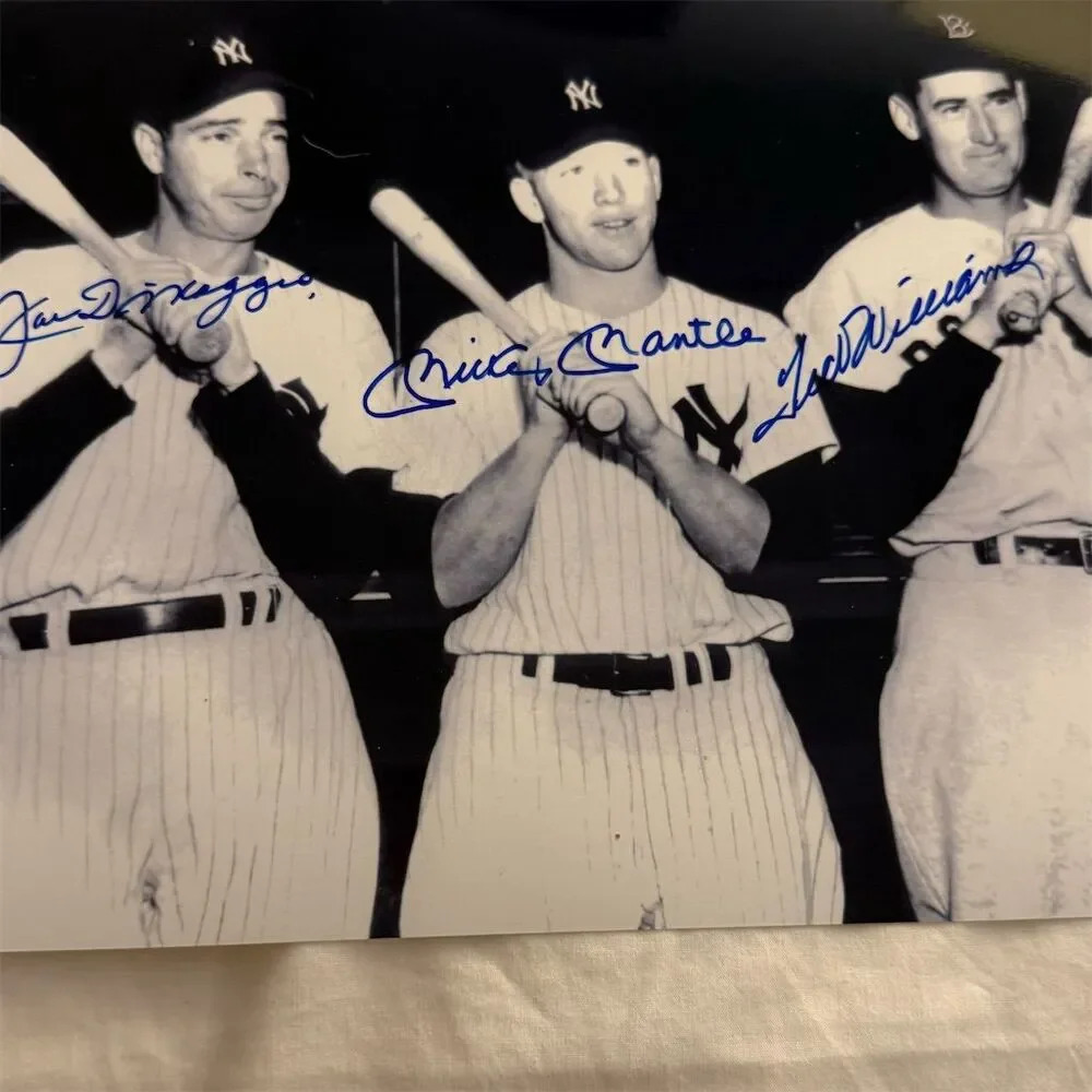 Mickey Mantle, Joe DiMaggio & Ted Williams Signed Photo Yankees/Red Sox